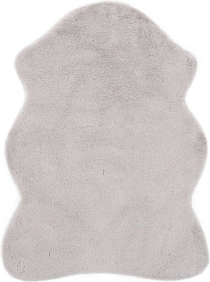 VidaXL -Vloerkleed-65x95-cm-kunstkonijnenbont-grijs