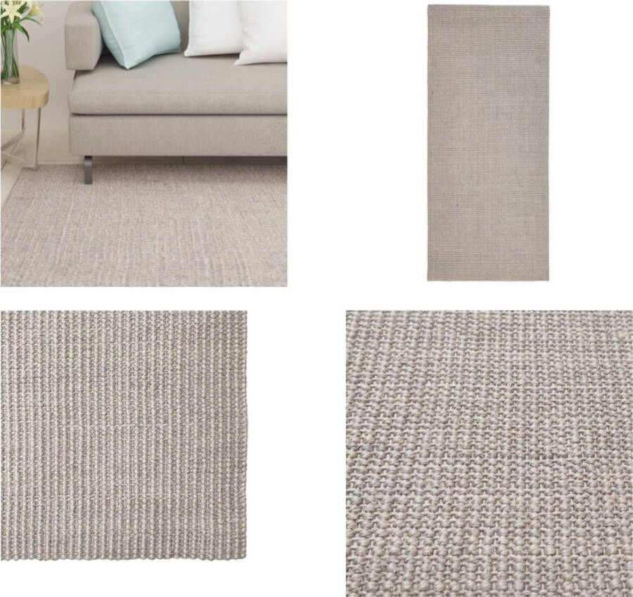 VidaXL Vloerkleed 66x150 cm natuurlijk sisal zandkleurig Vloerkleed Vloerkleden Kleed Tapijt