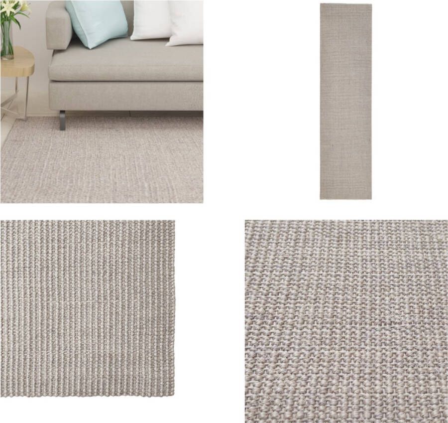 VidaXL Vloerkleed 66x250 cm natuurlijk sisal zandkleurig Vloerkleed Vloerkleden Kleed Tapijt