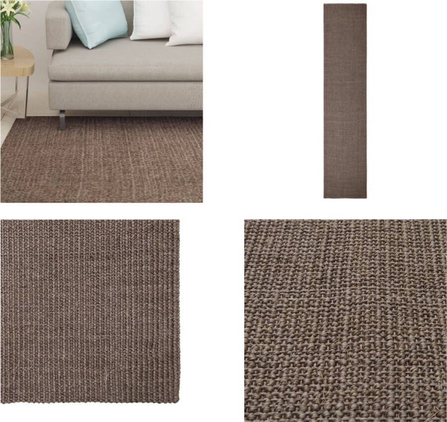 VidaXL Vloerkleed 66x300 cm natuurlijk sisal bruin Vloerkleed Vloerkleden Kleed Tapijt