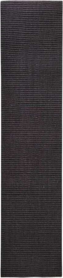 vidaXL -Vloerkleed-66x300-cm-natuurlijk-sisal-zwart