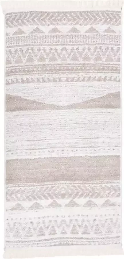 VidaXL Vloerkleed 80x150 cm katoen beige