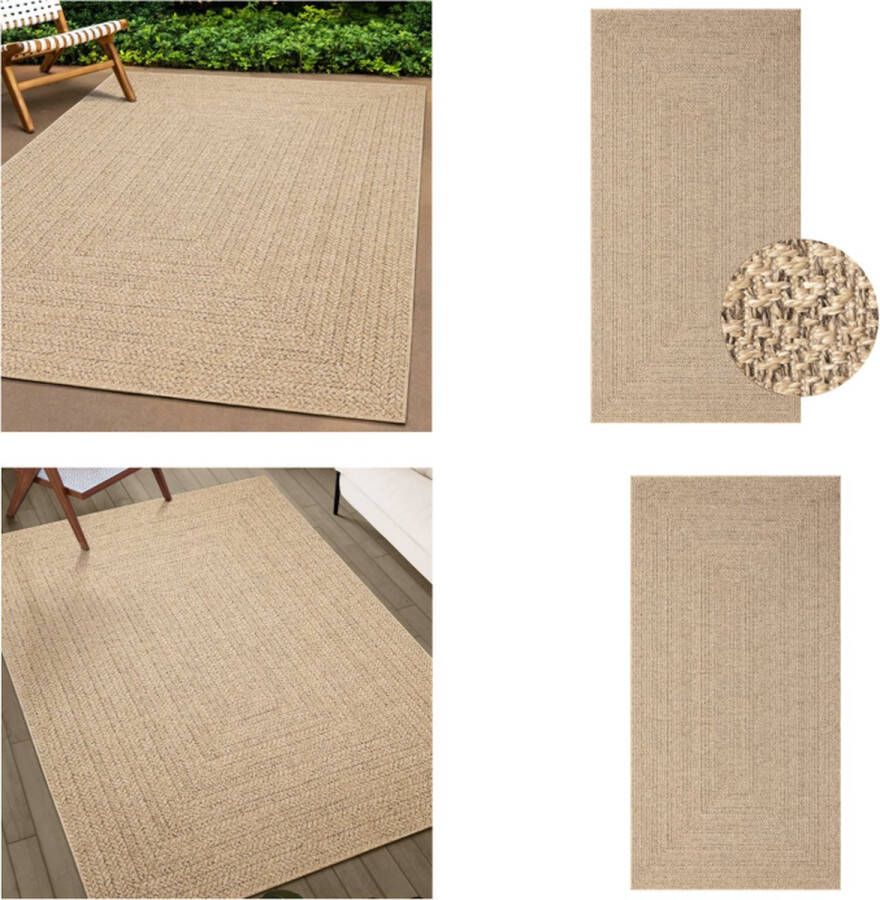 VidaXL Vloerkleed ZIZUR binnen en buiten 80x150 cm jute look Vloerkleed Vloerkleden Tapijt Vloerbedekking