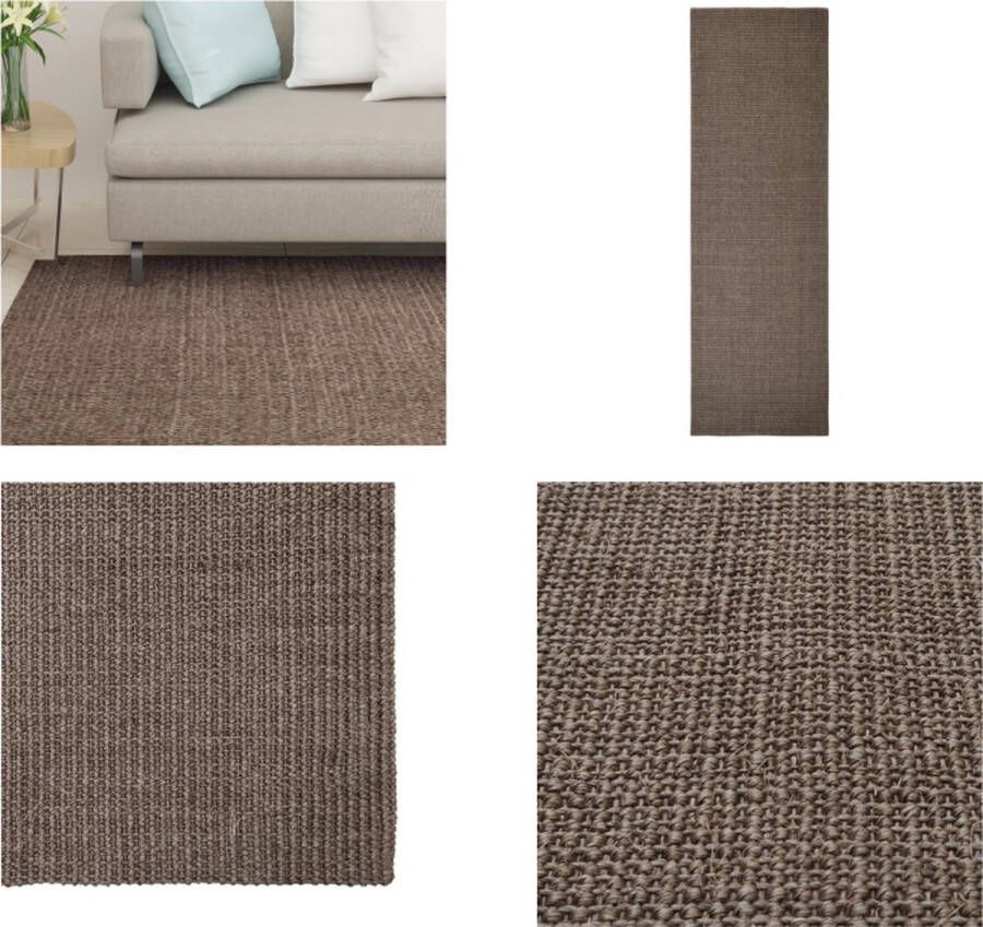 VidaXL Vloerkleed 80x250 cm natuurlijk sisal bruin Vloerkleed Vloerkleden Kleed Tapijt