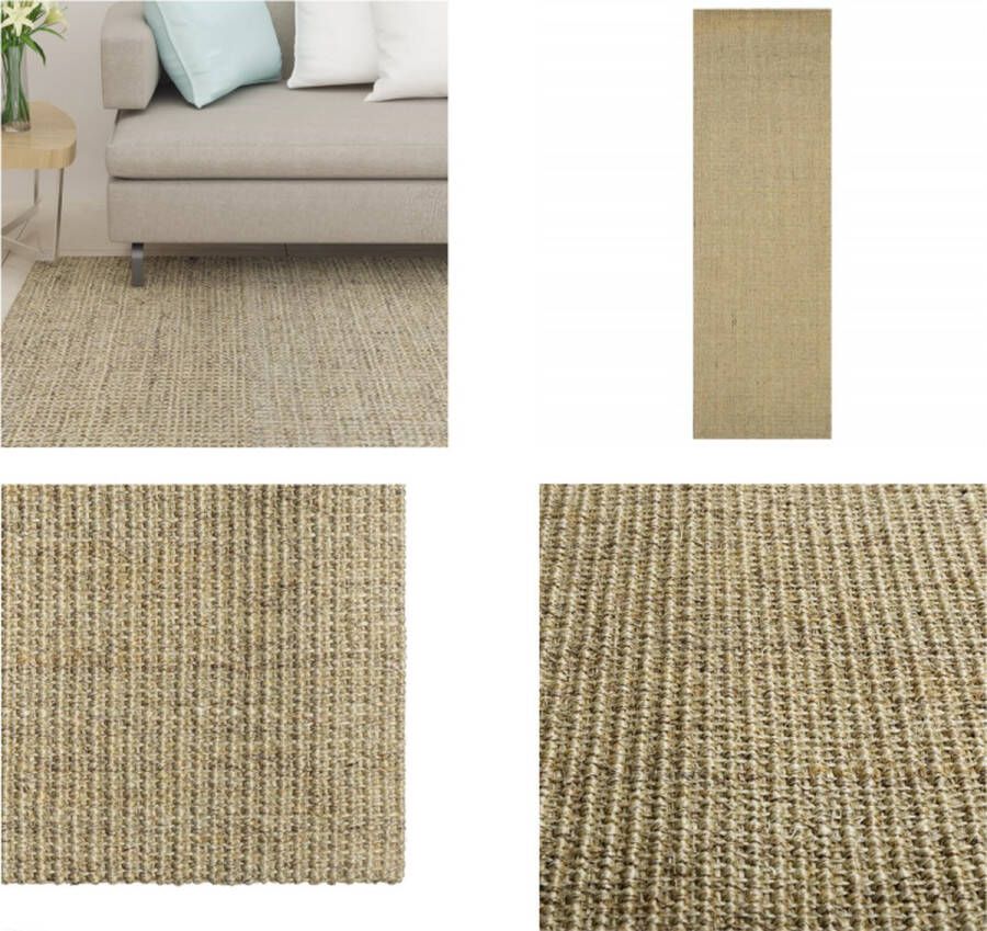 VidaXL Vloerkleed 80x250 cm natuurlijk sisal taupe Vloerkleed Vloerkleden Kleed Tapijt