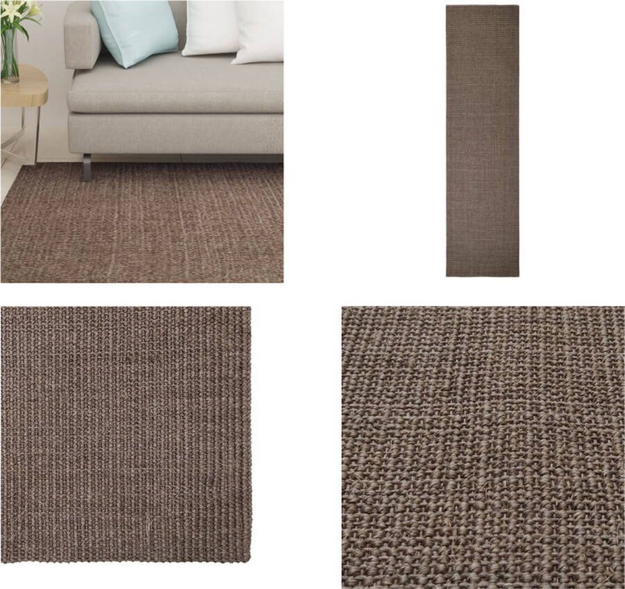 VidaXL Vloerkleed 80x300 cm natuurlijk sisal bruin Vloerkleed Vloerkleden Kleed Tapijt