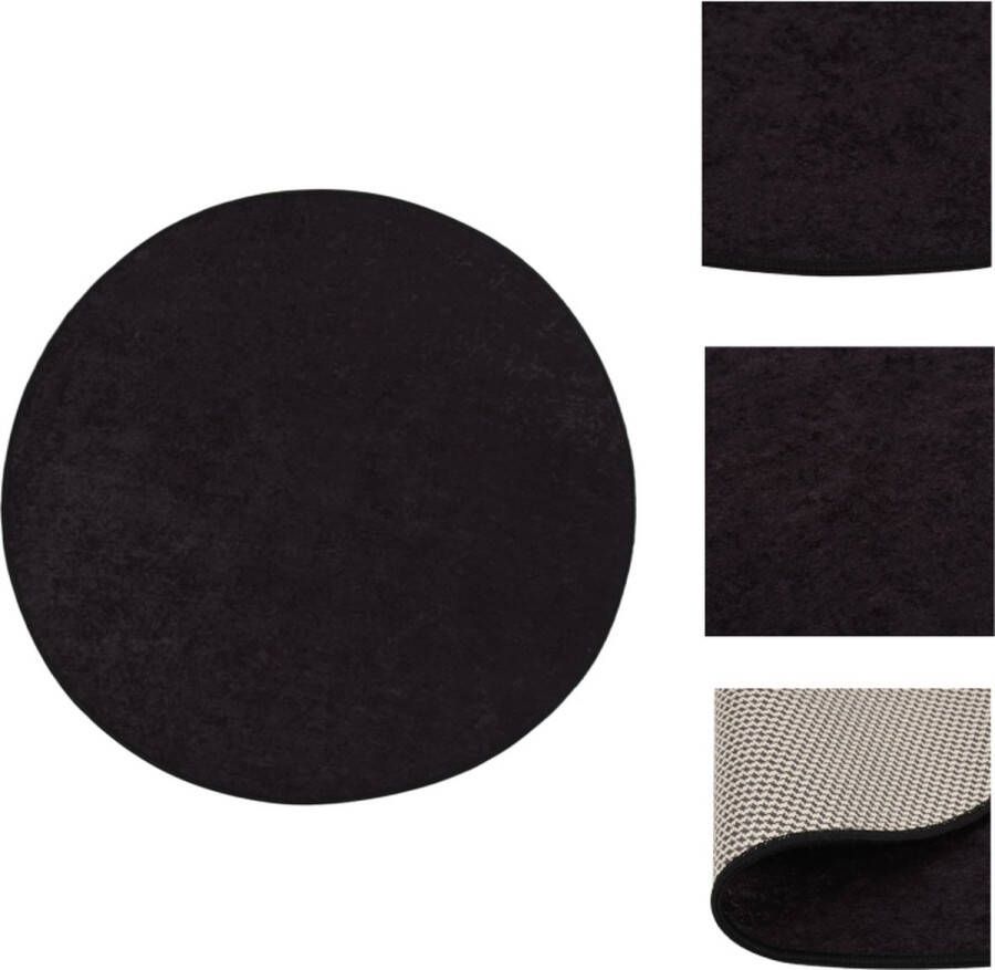 VidaXL Vloerkleed Vloerkleden Loper Vloerkleed Loper Vloerkleden Vloerkleed wasbaar anti-slip ø120 cm antracietkleurig - Foto 2