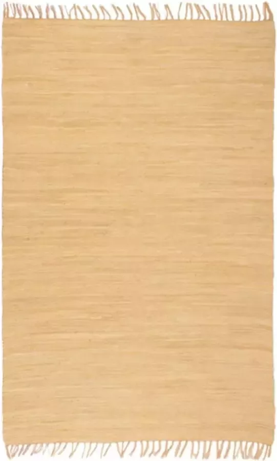 VidaXL Vloerkleed Chindi handgeweven 160x230 cm katoen beige