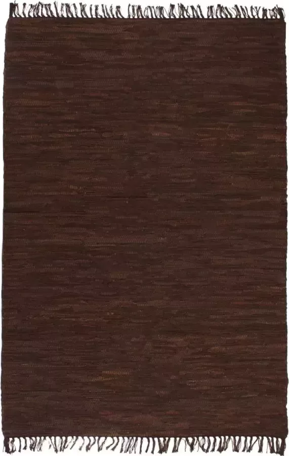VidaXL Vloerkleed Chindi handgeweven 160x230 cm leer grijs