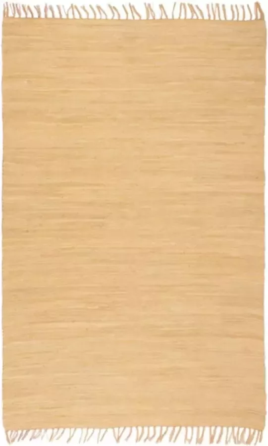vidaXL Vloerkleed Chindi handgeweven 200x290 cm katoen beige