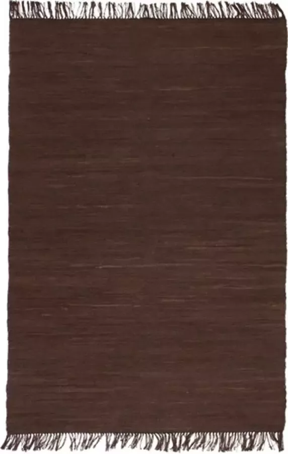 VidaXL Vloerkleed Chindi handgeweven 200x290 cm katoen bruin