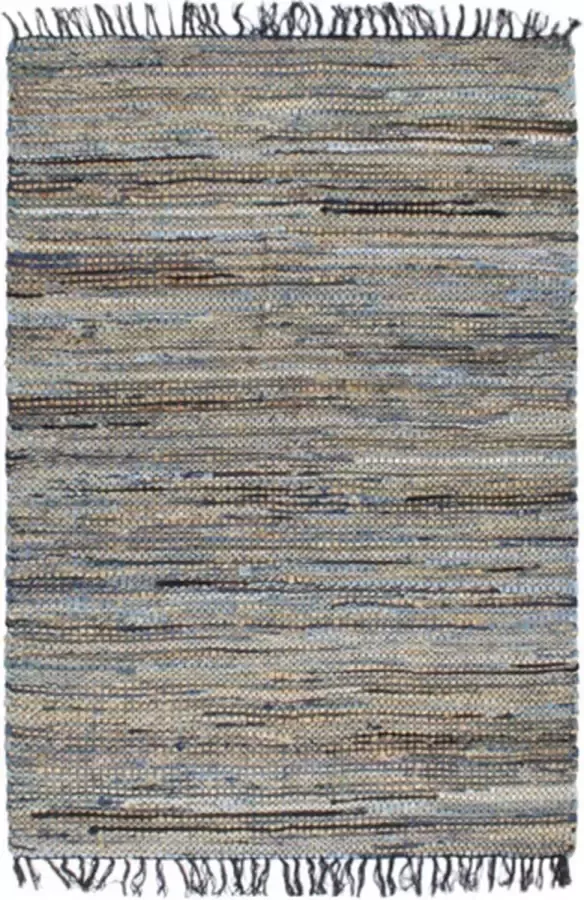 VidaXL Vloerkleed chindi handgeweven 80x160 cm denim jute meerkleurig - Foto 1