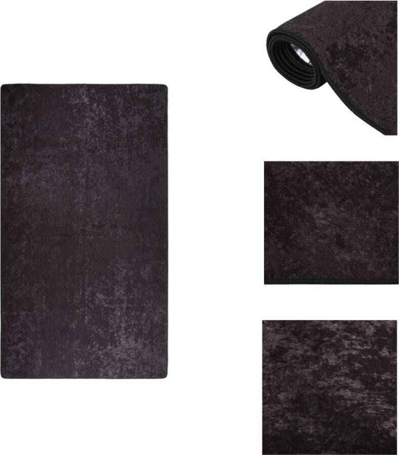 VidaXL Vloerkleed Vloerkleden Loper Vloerkleed Loper Vloerkleden Vloerkleed wasbaar anti-slip 190x300 cm antracietkleurig