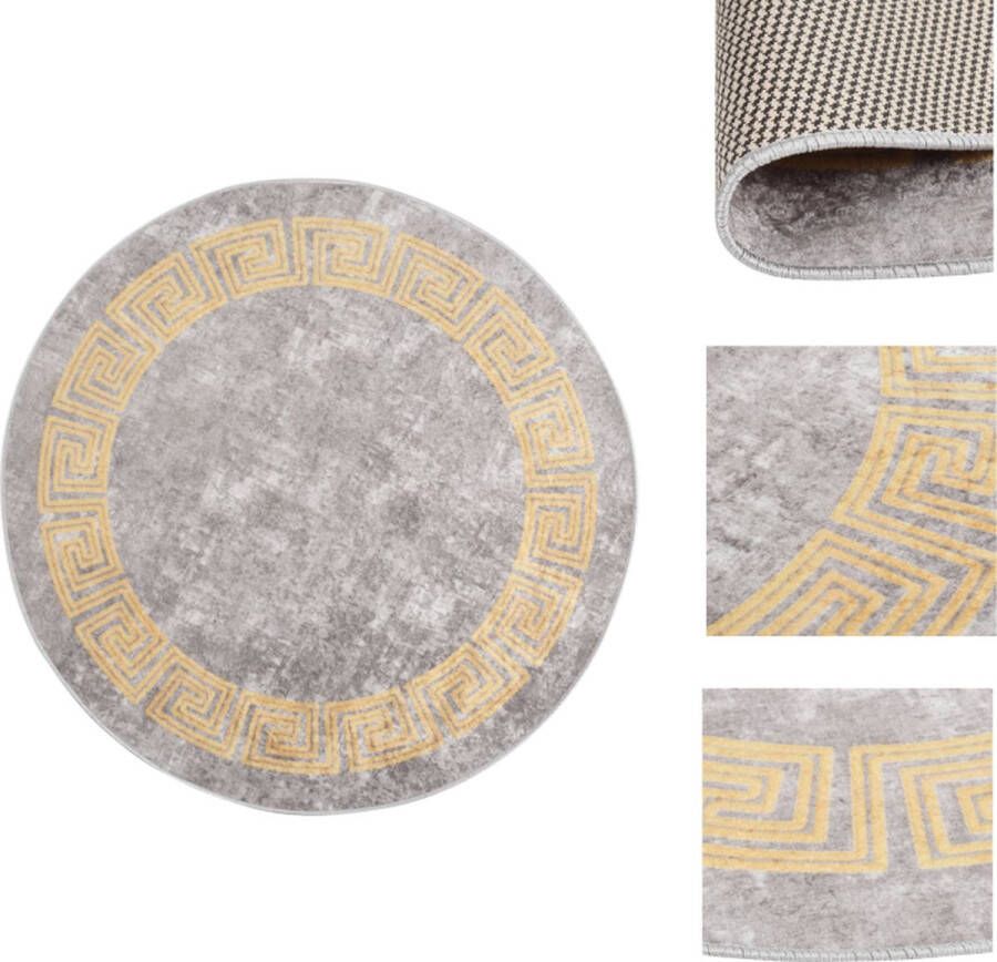 VidaXL Vloerkleed Vloerkleden Loper Vloerkleed Loper Vloerkleden Vloerkleed wasbaar anti-slip ø120 cm grijs - Foto 2