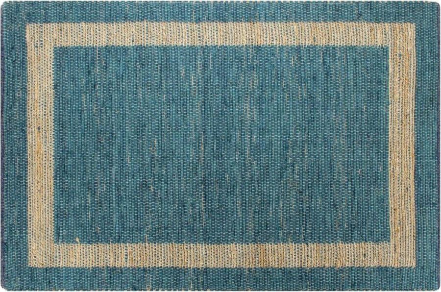 VidaXL -Vloerkleed-handgemaakt-120x180-cm-jute-blauw