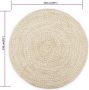 VidaXL -Vloerkleed-handgemaakt-150-cm-jute-wit-en-naturel - Thumbnail 2