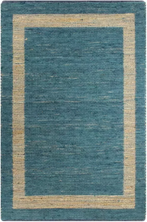 vidaXL Vloerkleed handgemaakt 160x230 cm jute blauw