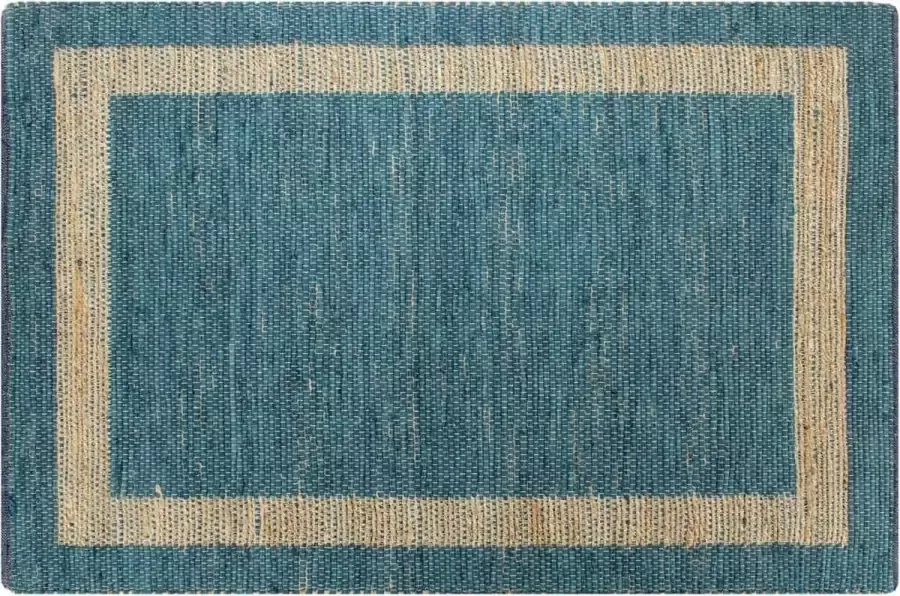 VidaXL -Vloerkleed-handgemaakt-160x230-cm-jute-blauw