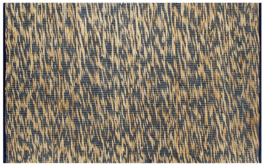 vidaXL Vloerkleed handgemaakt 160x230 cm jute blauw en naturel