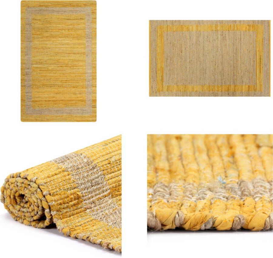 VidaXL Vloerkleed handgemaakt 160x230 cm jute geel Tapijt Tapijten Kleed Kleden