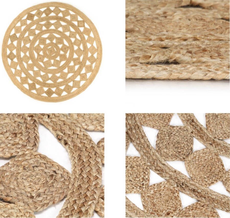 VidaXL Vloerkleed handgemaakt 240 cm gevlochten jute Vloerkleed Vloerkleden Mat Vloermat