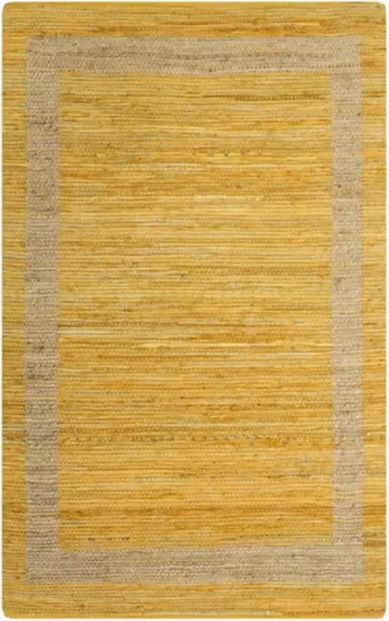 VidaXL -Vloerkleed-handgemaakt-80x160-cm-jute-geel - Foto 1