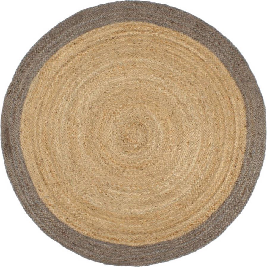 VidaXL -Vloerkleed-handgemaakt-met-grijze-rand-210-cm-jute - Foto 2