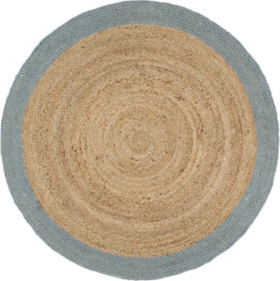 VidaXL -Vloerkleed-handgemaakt-met-olijfgroene-rand-210-cm-jute - Foto 2