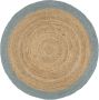 VidaXL -Vloerkleed-handgemaakt-met-olijfgroene-rand-210-cm-jute - Thumbnail 1