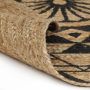 VidaXL -Vloerkleed-handgemaakt-met-zwarte-print-90-cm-jute - Thumbnail 2