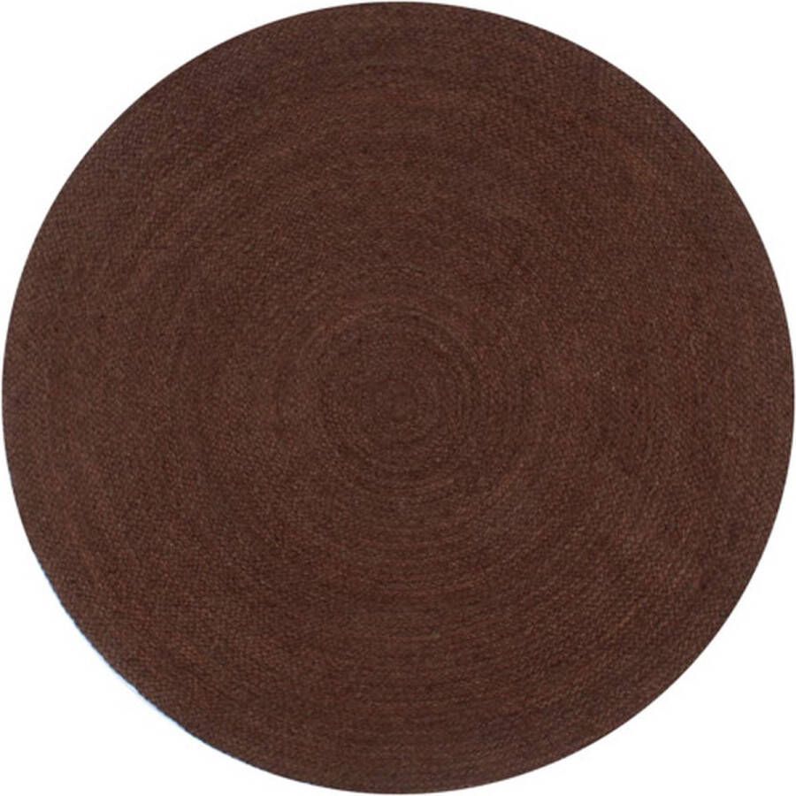 VidaXL -Vloerkleed-handgemaakt-rond-120-cm-jute-bruin