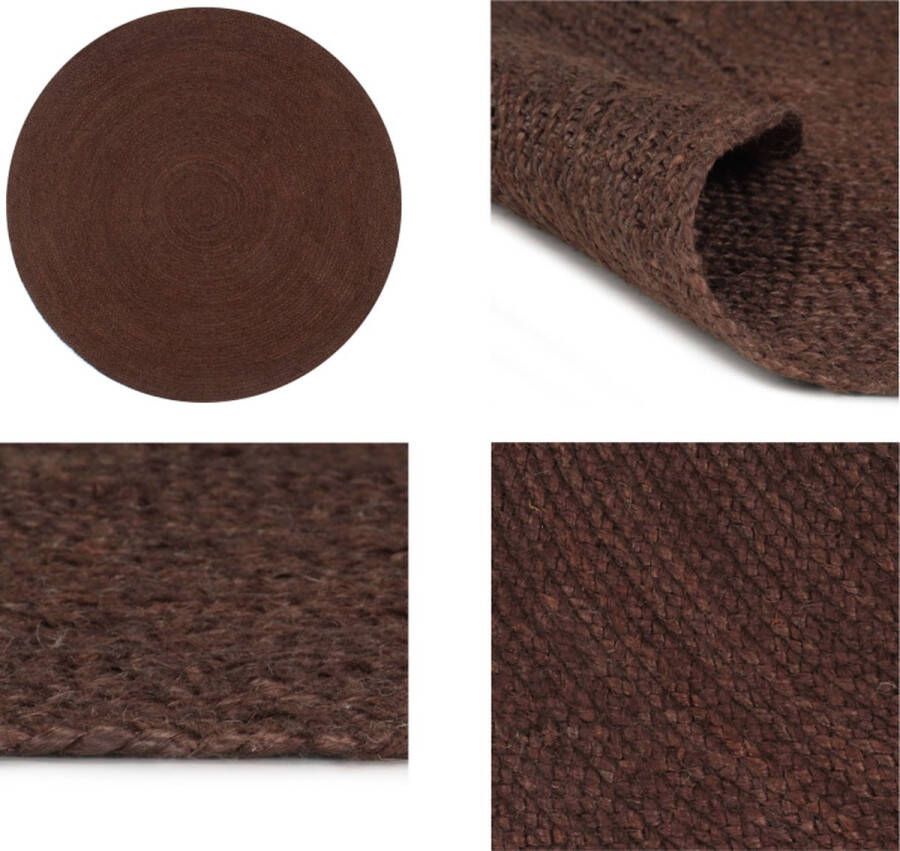 VidaXL Vloerkleed handgemaakt rond 120 cm jute bruin Tapijt Tapijten Kleed Kleden