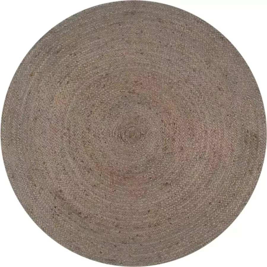 VidaXL -Vloerkleed-handgemaakt-rond-120-cm-jute-grijs