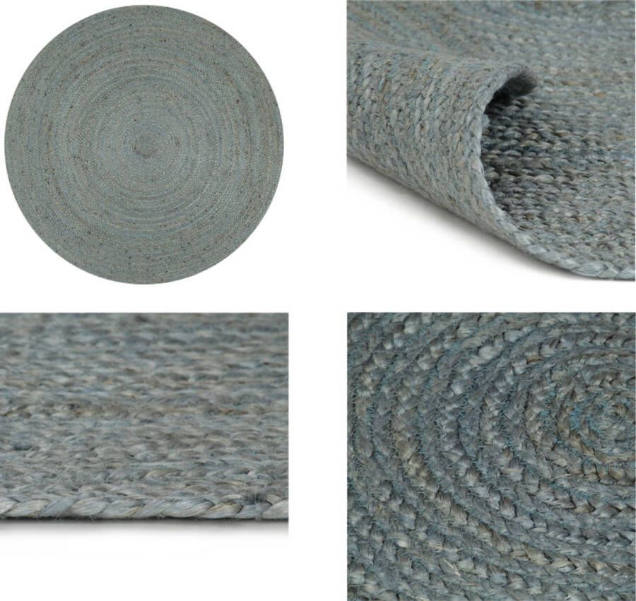 VidaXL Vloerkleed handgemaakt rond 120 cm jute olijfgroen Tapijt Tapijten Kleed Kleden