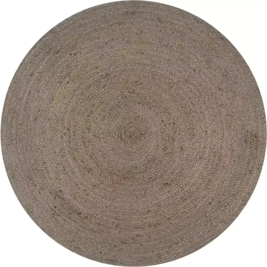 VidaXL -Vloerkleed-handgemaakt-rond-150-cm-jute-grijs