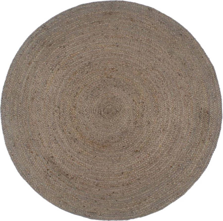 vidaXL -Vloerkleed-handgemaakt-rond-180-cm-jute-grijs