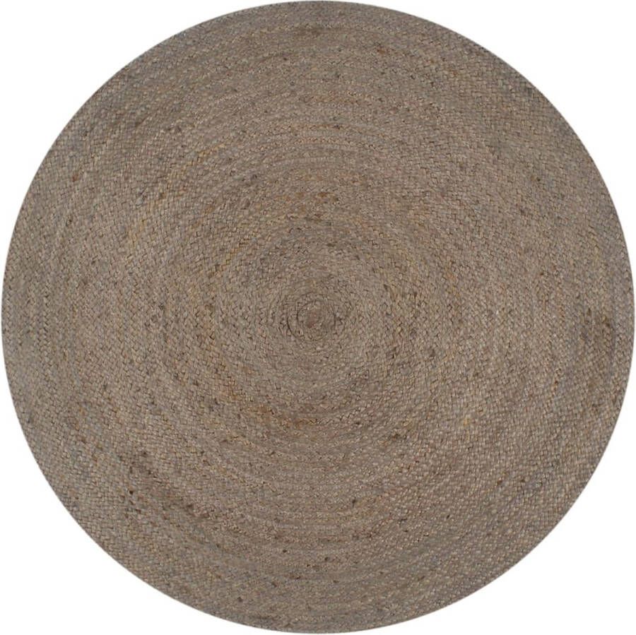 VidaXL -Vloerkleed-handgemaakt-rond-210-cm-jute-donkergrijs - Foto 3