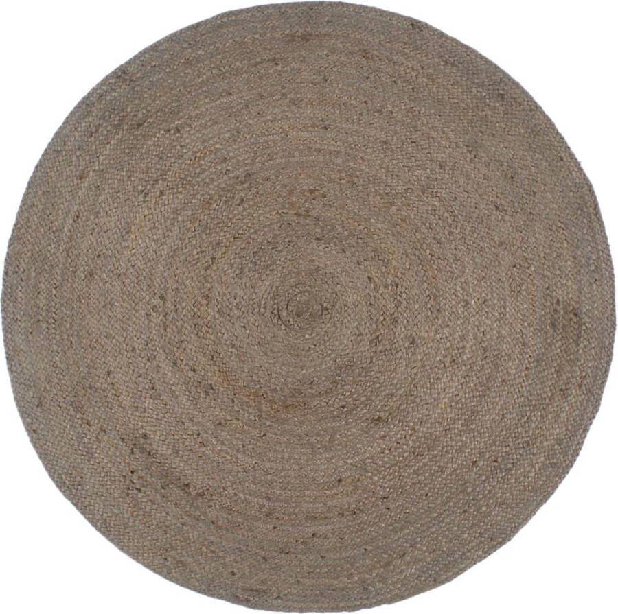 VidaXL -Vloerkleed-handgemaakt-rond-210-cm-jute-grijs
