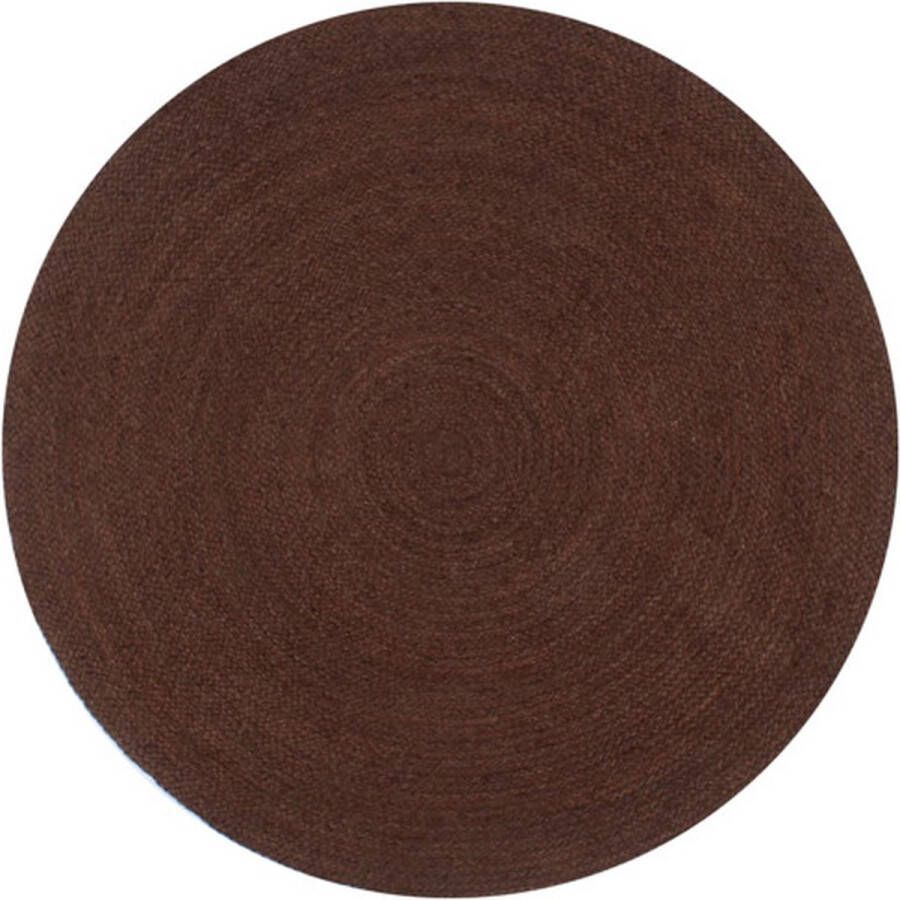 VidaXL -Vloerkleed-handgemaakt-rond-90-cm-jute-bruin - Foto 1