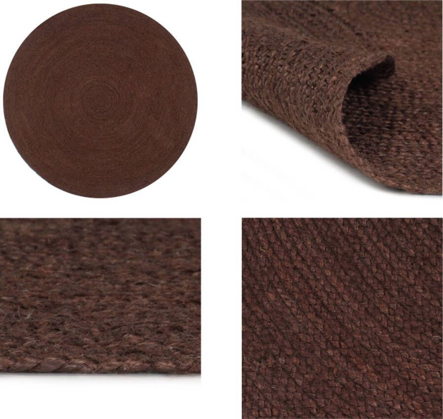 VidaXL Vloerkleed handgemaakt rond 90 cm jute bruin Tapijt Tapijten Kleed Kleden