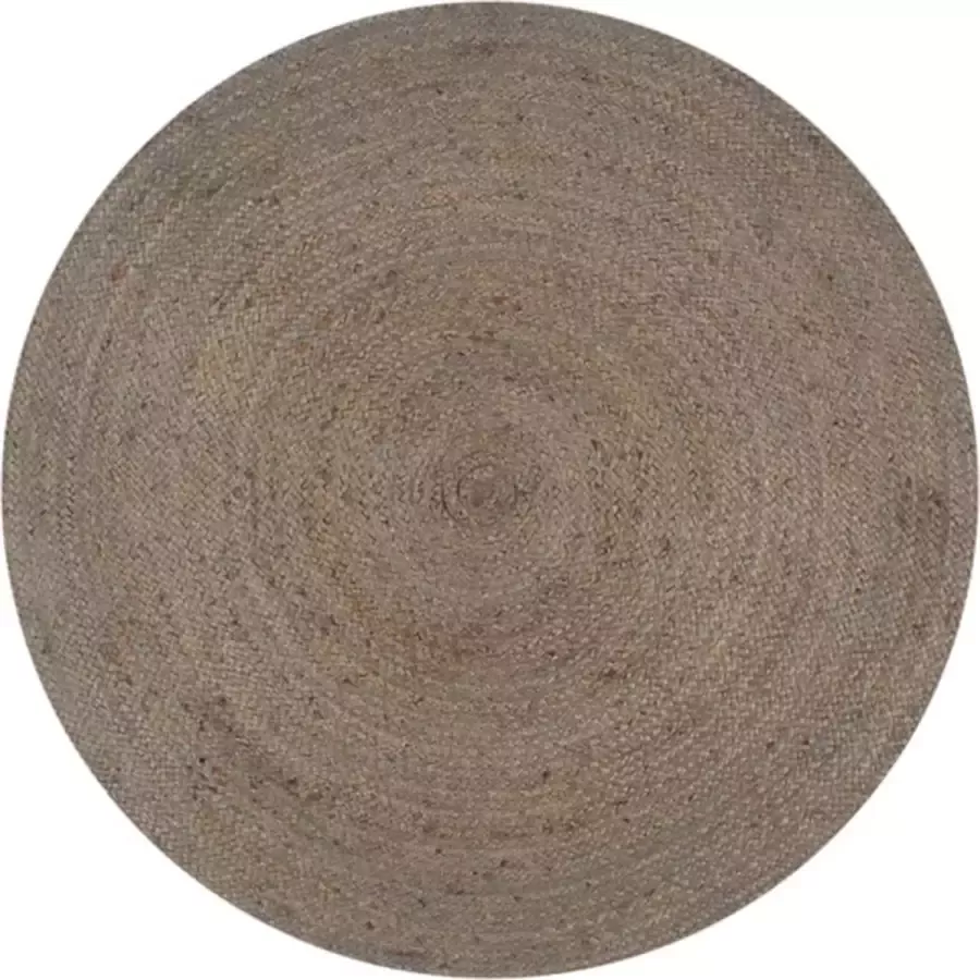 VidaXL -Vloerkleed-handgemaakt-rond-90-cm-jute-grijs