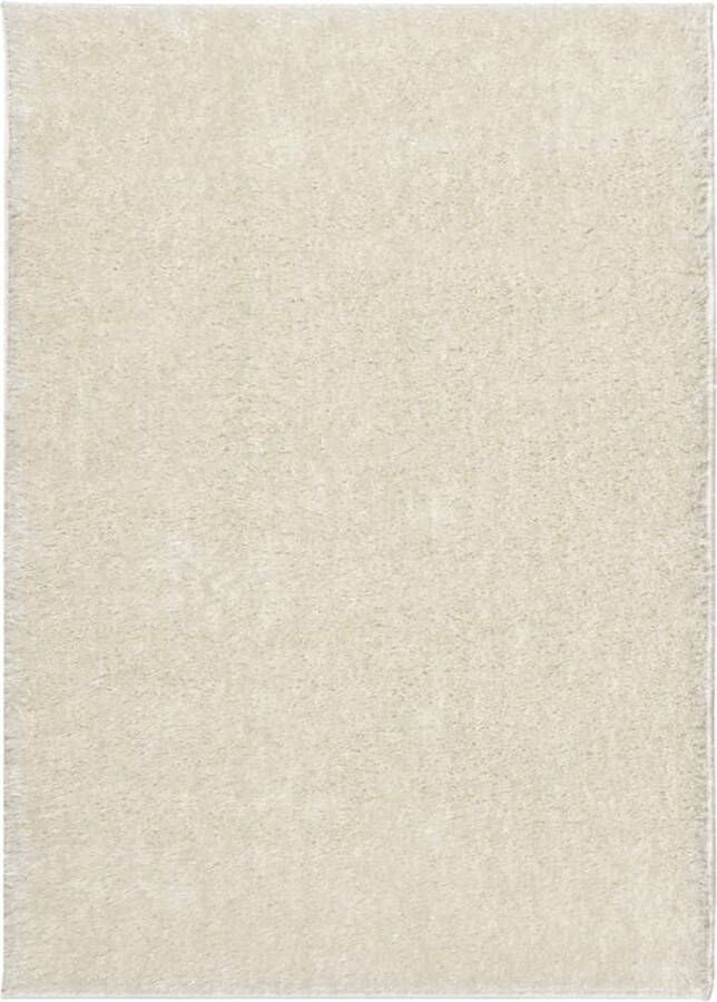 VidaXL Vloerkleed ISTAN hoogpolig glanzend 240x340 cm crÃ¨mekleurig