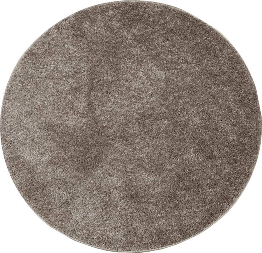 VidaXL -Vloerkleed-ISTAN-hoogpolig-glanzend-Ø-80-cm-grijs