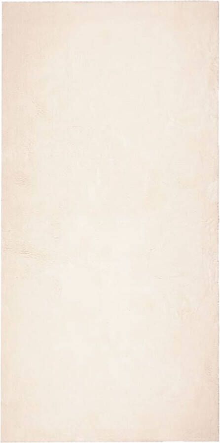 The Living Store Huarte Vloerkleed 100 x 200 cm Beige 100% Polyester Anti-slip 18 mm Poolhoogte Vloerkleed Tapijten Huiskamertapijt Slaapkamertapijt Beige Vloerkleed - Foto 2