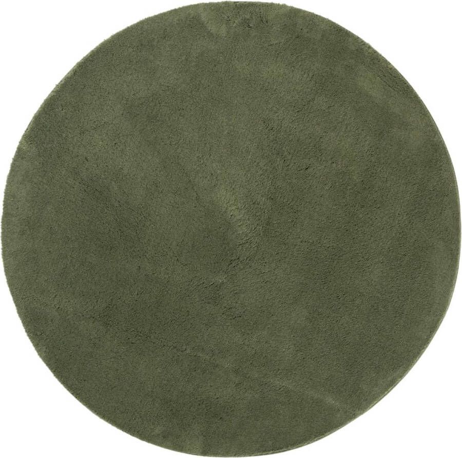 VidaXL Vloerkleed HUARTE Laagpolig Ø120 cm Groen