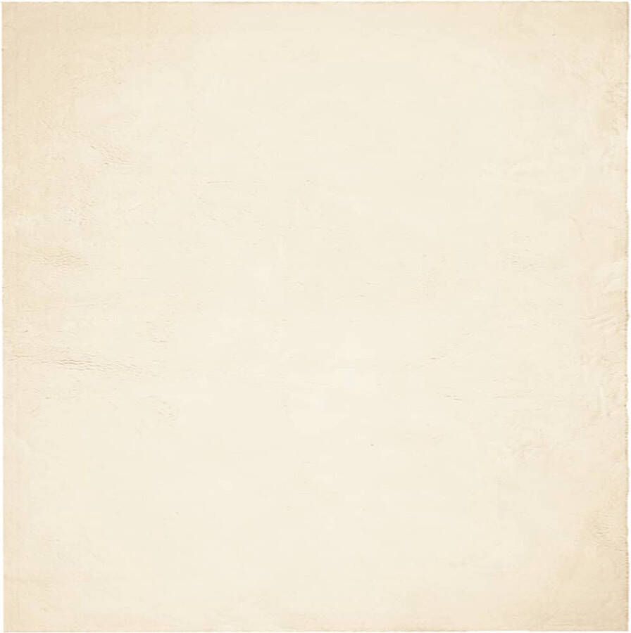 The Living Store HUARTE Vloerkleed 120 x 120 cm Crème anti-slip 100% polyester 18 mm Vloerkleed Crème Kleur Polyester Anti Slip Zacht - Foto 2