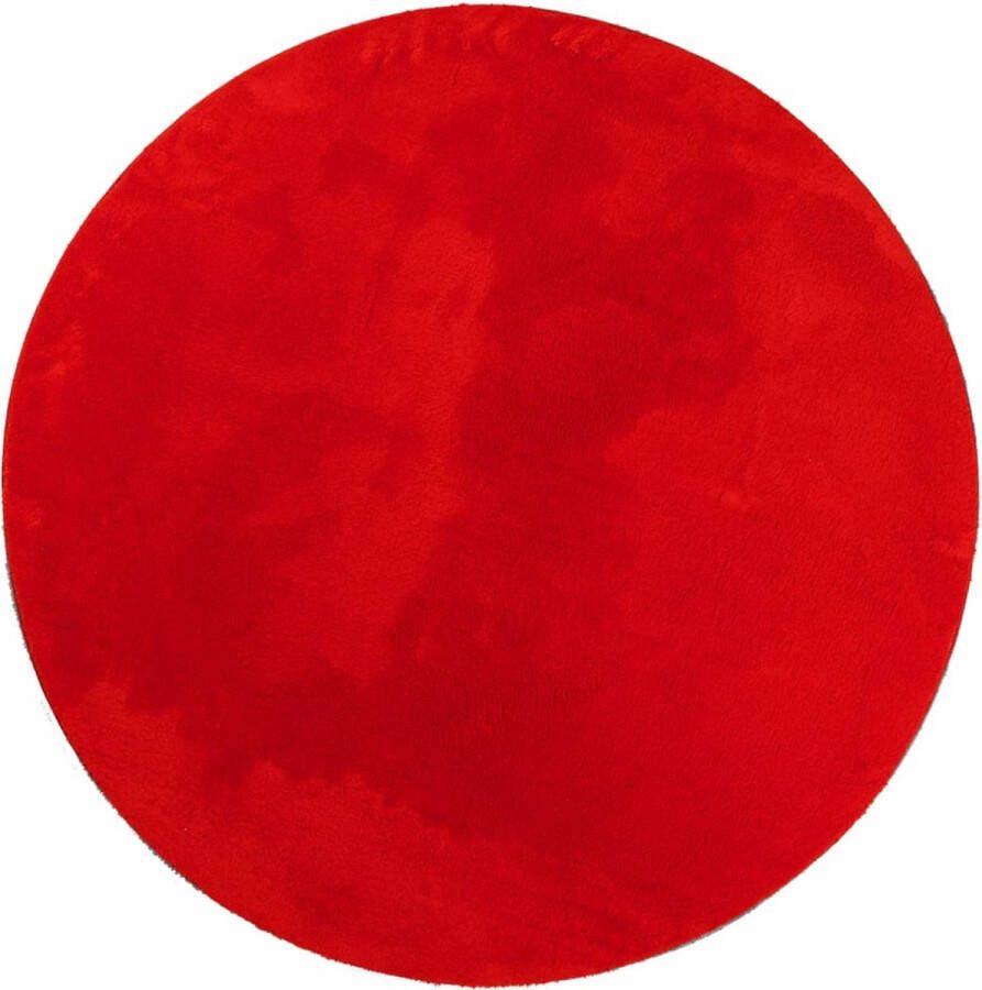 VidaXL -Vloerkleed-HUARTE-laagpolig-zacht-wasbaar-Ø-200-cm-rood