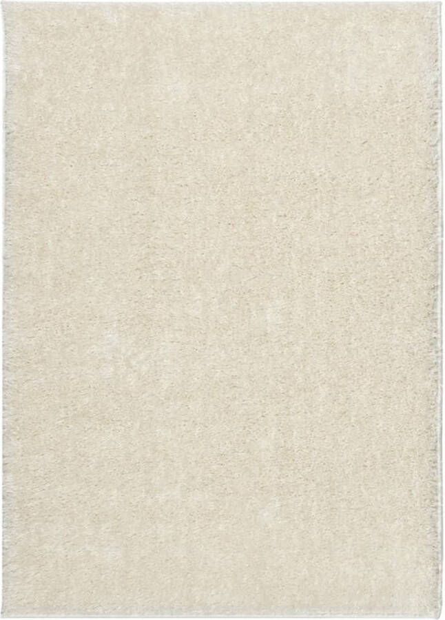 VidaXL Vloerkleed ISTAN hoogpolig glanzend 200x280 cm crÃ¨mekleurig