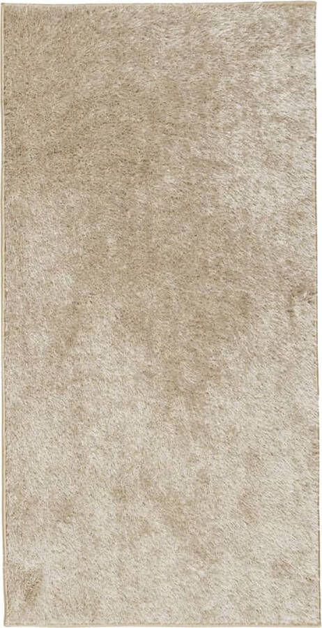 VidaXL -Vloerkleed-ISTAN-hoogpolig-glanzend-80x150-cm-beige