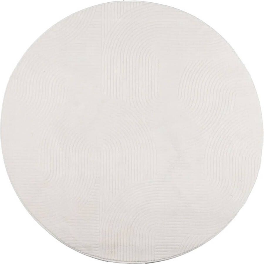 VidaXL Vloerkleed IZA laagpolig Scandinavisch Ã 100 cm crÃ¨mekleurig